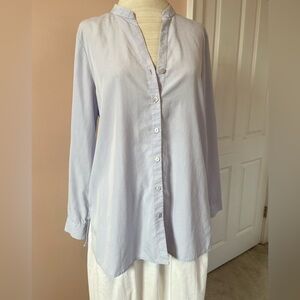 Eileen Fisher Soft Ice Blue Tunic Shirt